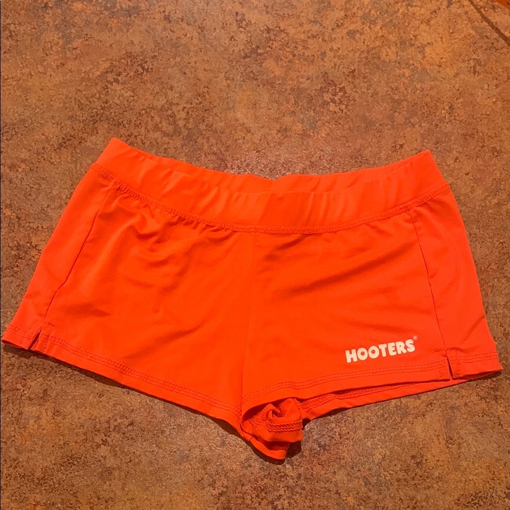 Hooters Orange Athletic Shorts with Elastic Waistband
